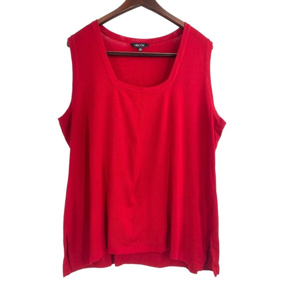 Misook Red Square Neck Shell Tank Womens Plus Size 2X Classic Career Bold - Picture 1 of 7